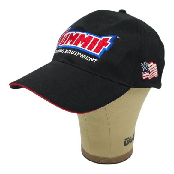 Summit Racing Equipment Strapback Cap Trucker Baseball Embroidered Logo Flag Hat - Picture 2 of 14
